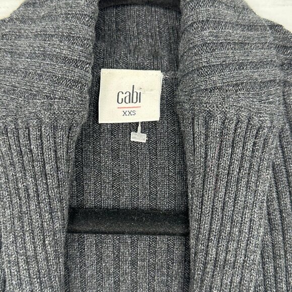 Cabi Oversized Cosmo Ribbed Sweater Zip Front Cardigan Charcoal Gray Size XXS - Picture 5 of 11